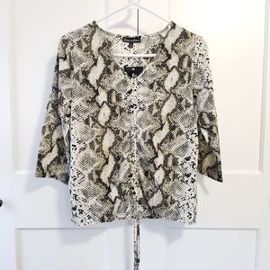 Allison Andrews snake print cinched front top